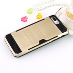 Wholesale iPhone 7 Plus Credit Card Armor Hybrid Case (Champagne Gold)